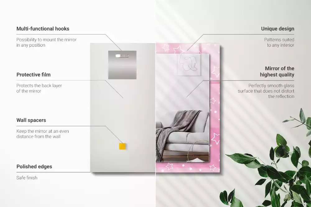 Decorațiuni perete cu oglindă Steluțe roz