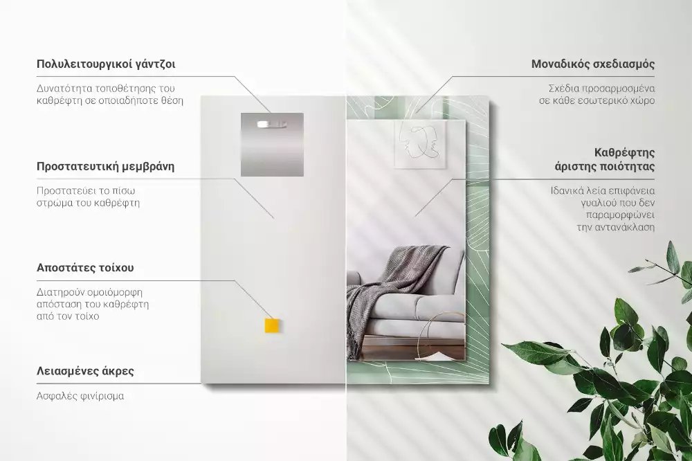 Decorațiuni de perete cu oglinzi Frunze de ginkgo