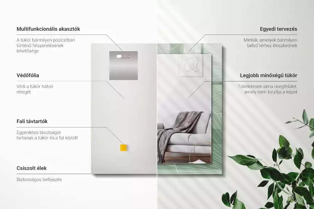 Decorațiuni de perete cu oglinzi Frunze de ginkgo