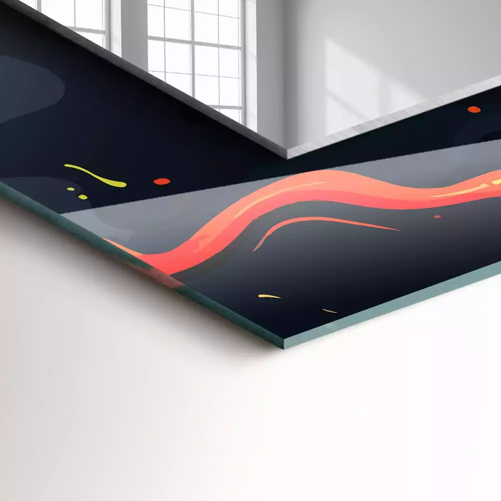 Decorațiuni perete cu oglindă Lava vulcanică