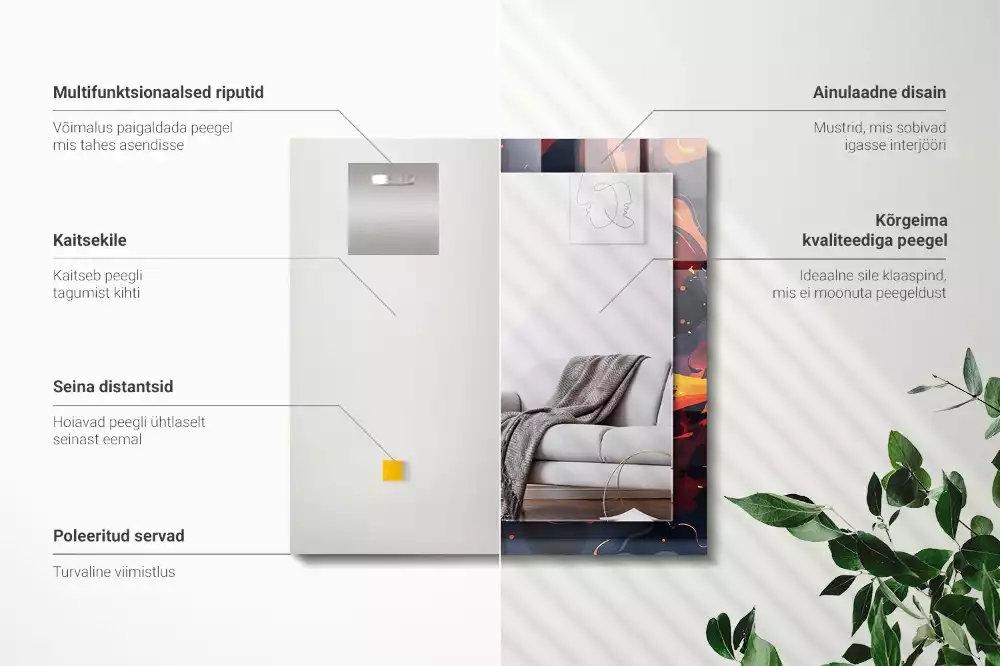 Decorațiuni perete cu oglindă Lava vulcanică