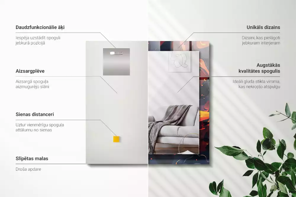 Decorațiuni perete cu oglindă Lava vulcanică