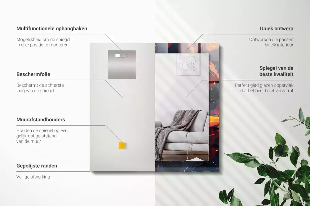 Decorațiuni perete cu oglindă Lava vulcanică