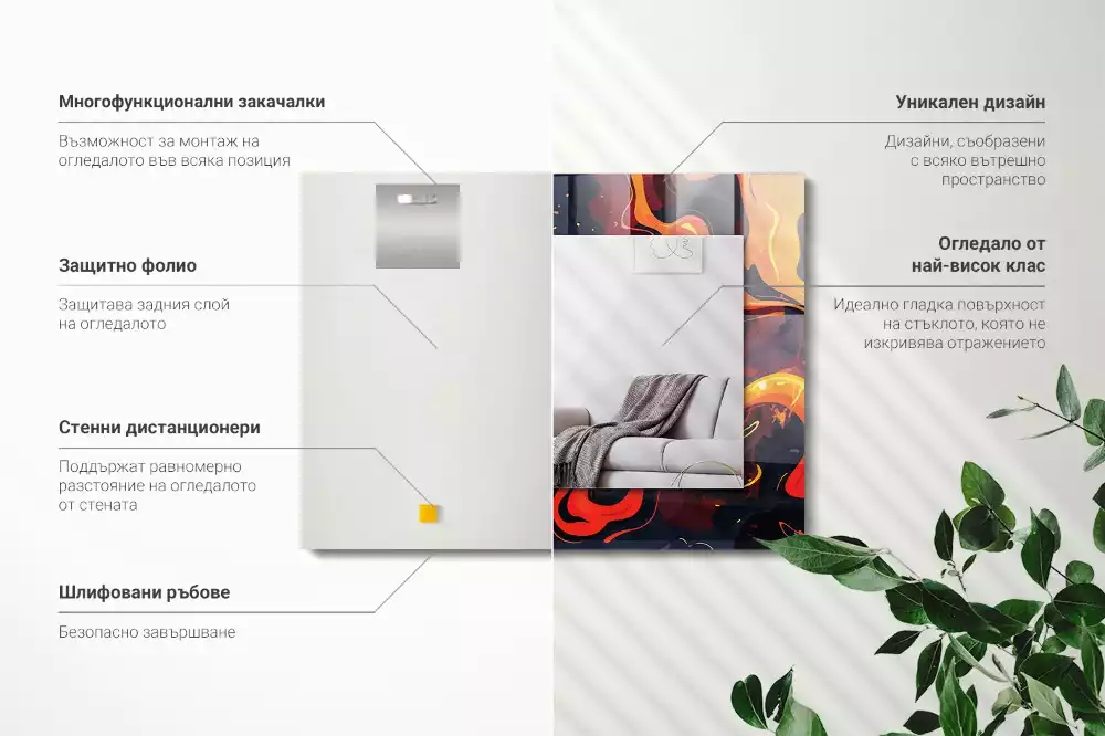 Decorațiuni perete cu oglindă Lava vulcanică