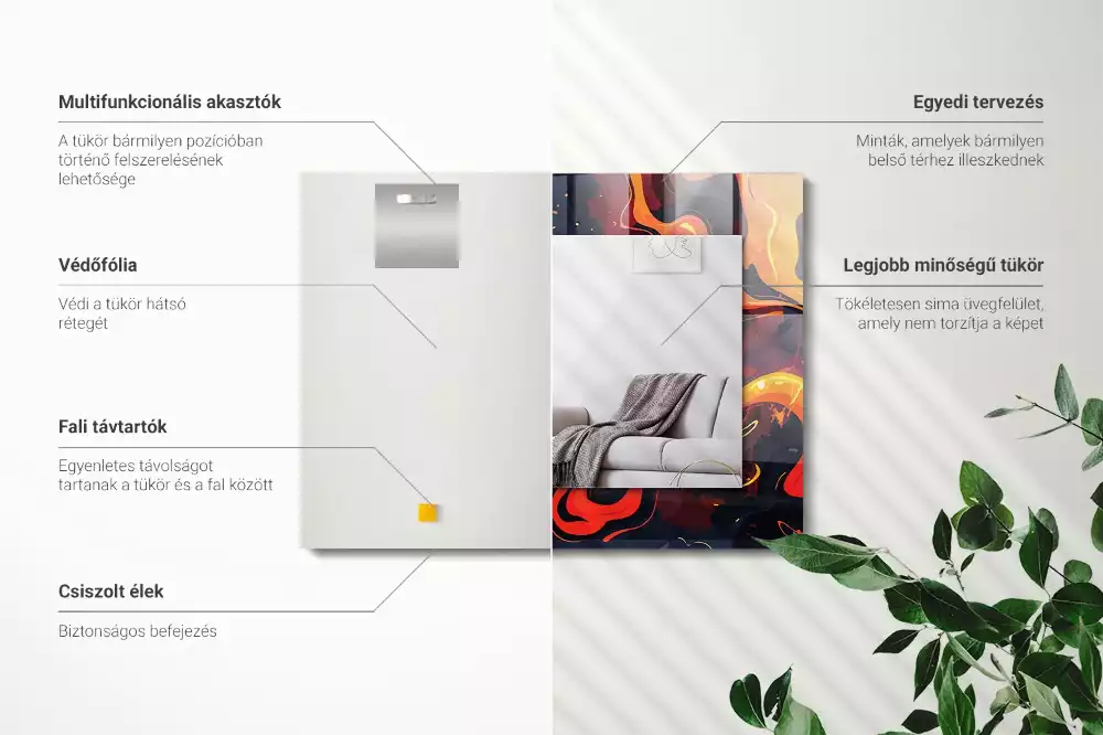 Decorațiuni perete cu oglindă Lava vulcanică