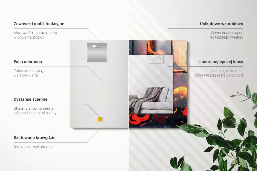 Decorațiuni perete cu oglindă Lava vulcanică