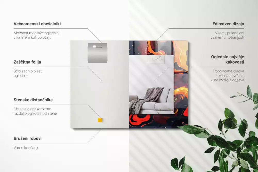 Decorațiuni perete cu oglindă Lava vulcanică