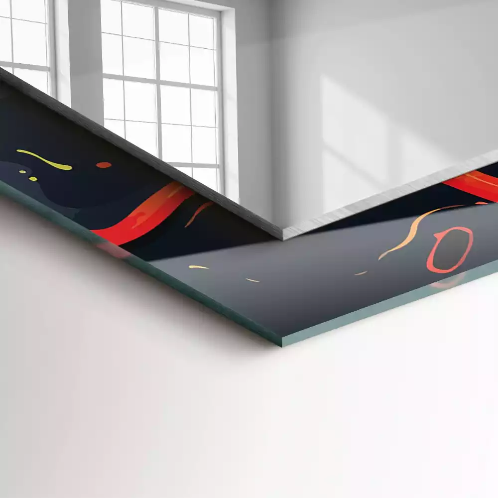 Decorațiuni perete cu oglindă Lava vulcanică