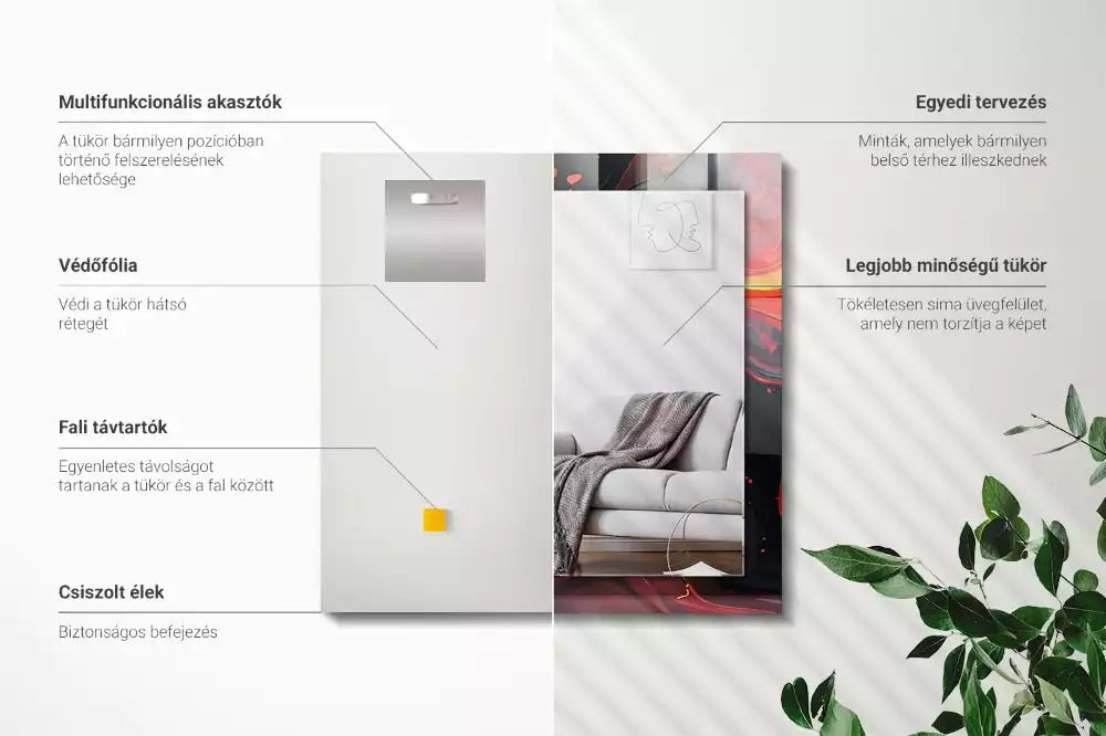 Oglindă imprimată Lava abstractă