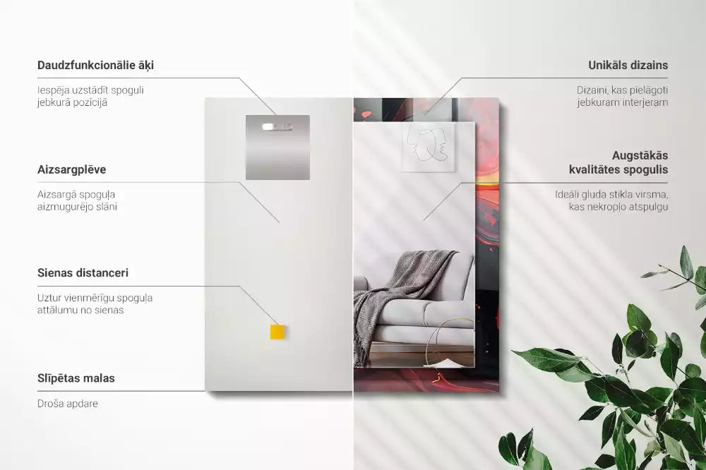 Oglindă imprimată Lava abstractă