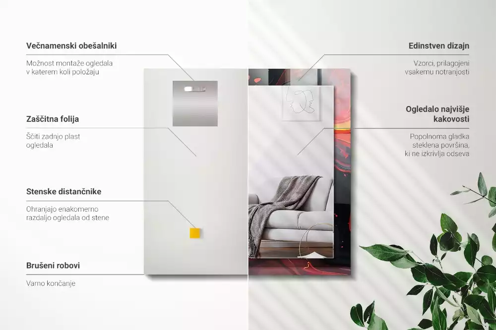 Oglindă imprimată Lava abstractă