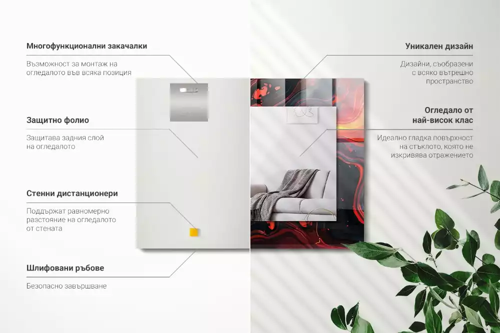 Oglindă imprimată Lava abstractă