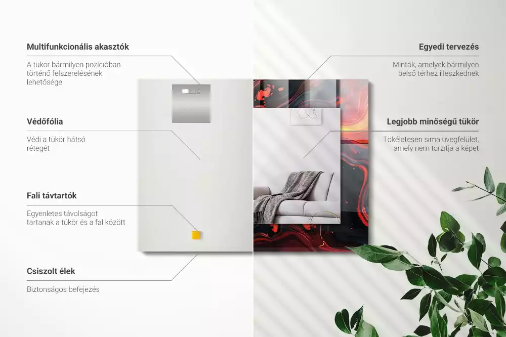 Oglindă imprimată Lava abstractă