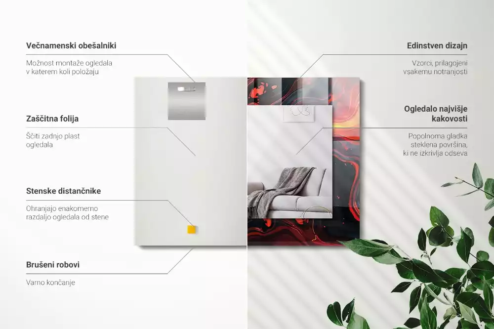 Oglindă imprimată Lava abstractă