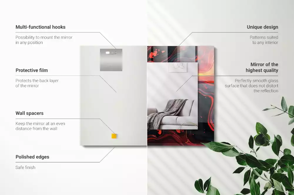 Oglindă imprimată Lava abstractă