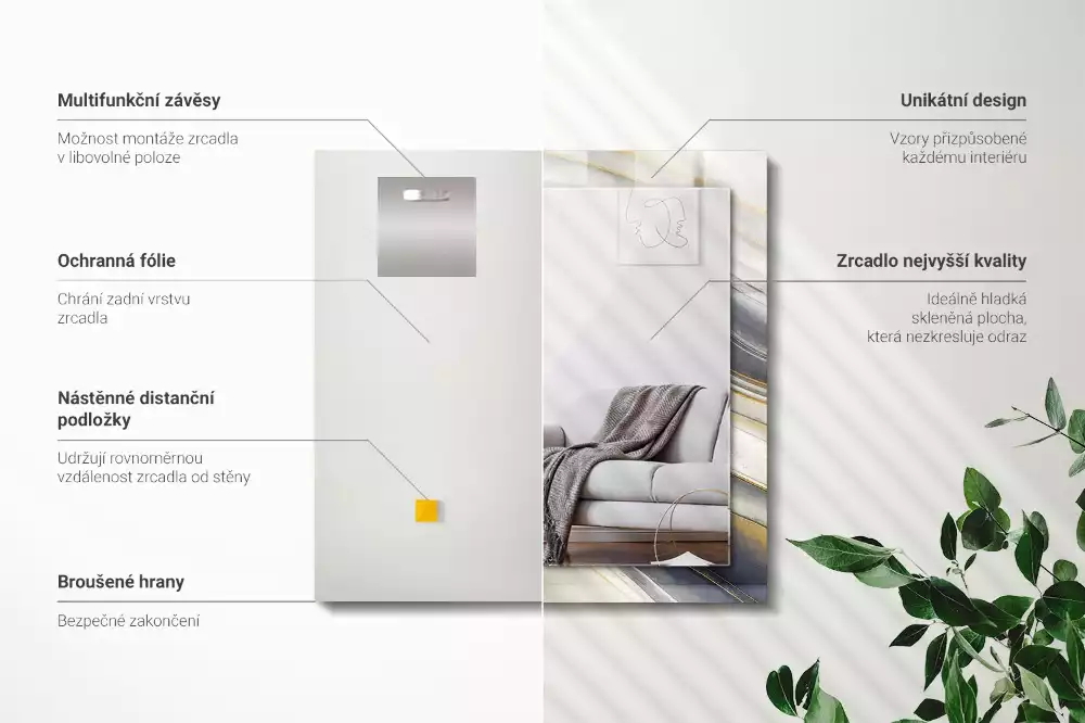 Decorațiuni de perete cu oglinzi Valuri de culori abstracte