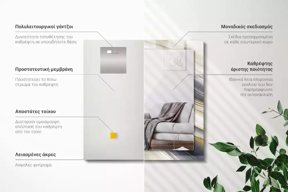 Decorațiuni de perete cu oglinzi Valuri de culori abstracte