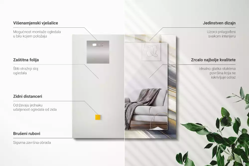 Decorațiuni de perete cu oglinzi Valuri de culori abstracte