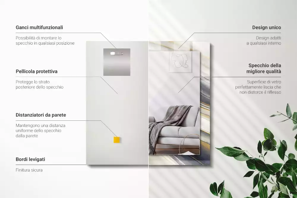 Decorațiuni de perete cu oglinzi Valuri de culori abstracte