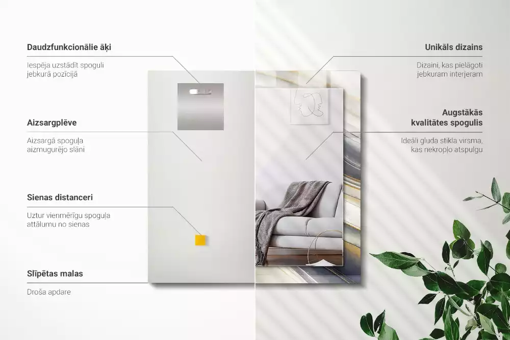 Decorațiuni de perete cu oglinzi Valuri de culori abstracte