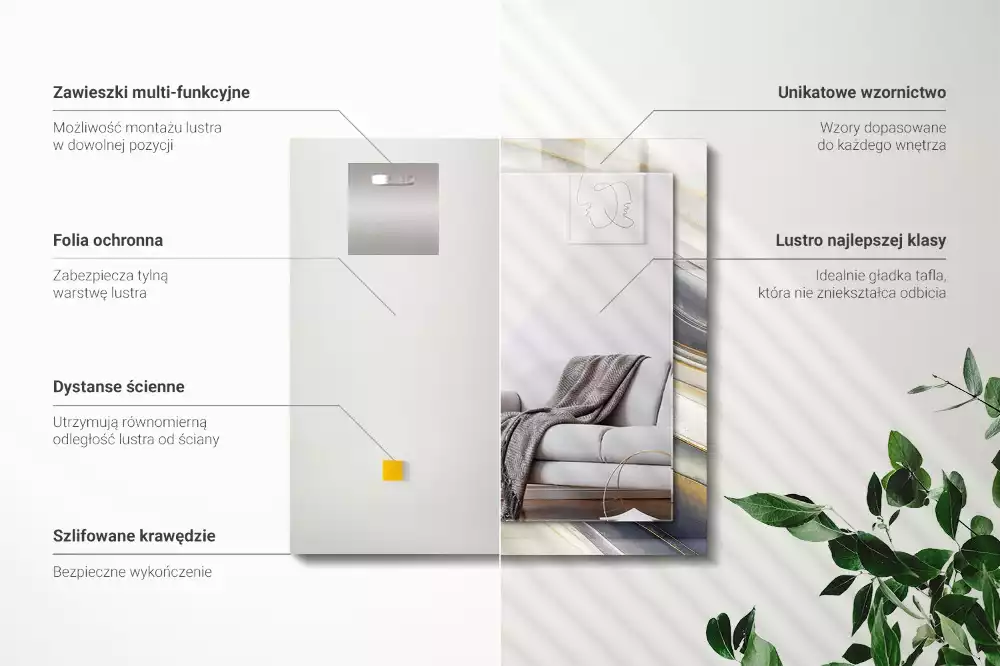 Decorațiuni de perete cu oglinzi Valuri de culori abstracte