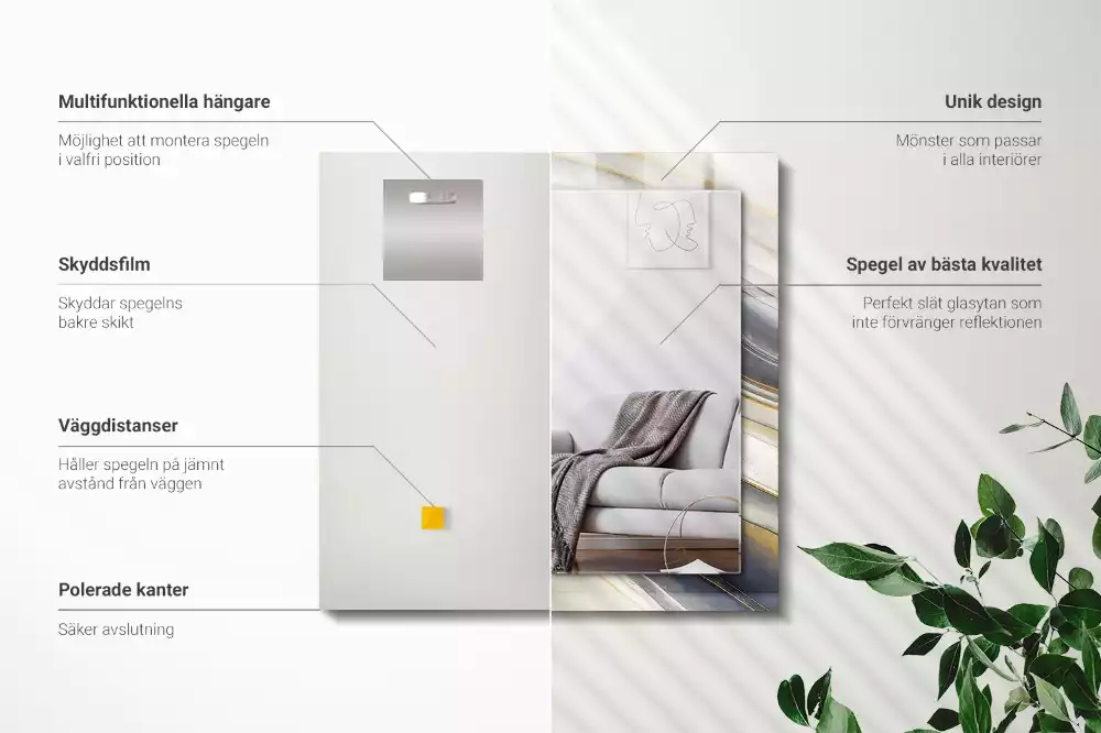 Decorațiuni de perete cu oglinzi Valuri de culori abstracte