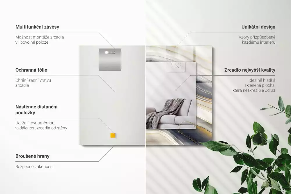 Decorațiuni de perete cu oglinzi Valuri de culori abstracte