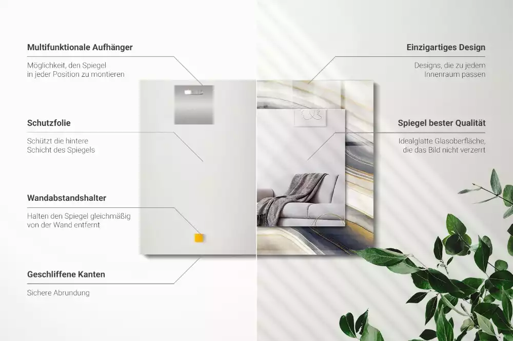 Decorațiuni de perete cu oglinzi Valuri de culori abstracte