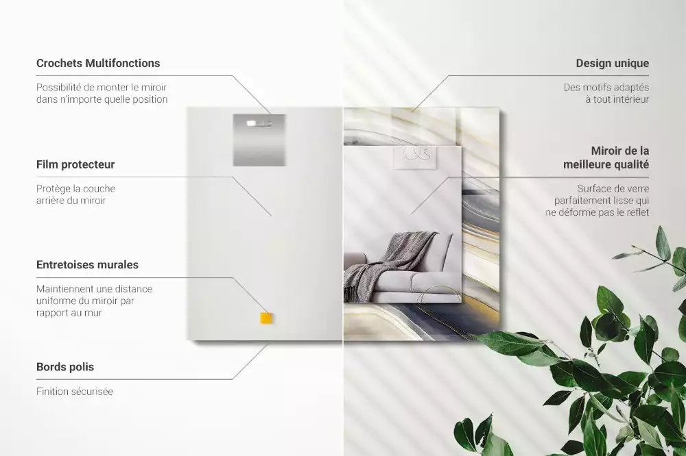 Decorațiuni de perete cu oglinzi Valuri de culori abstracte