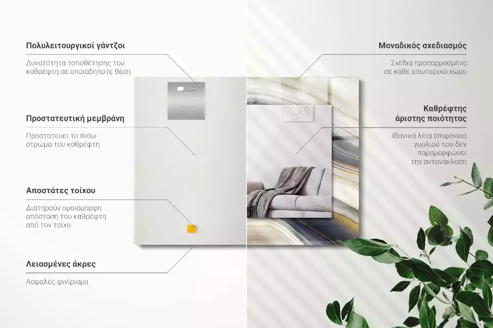 Decorațiuni de perete cu oglinzi Valuri de culori abstracte