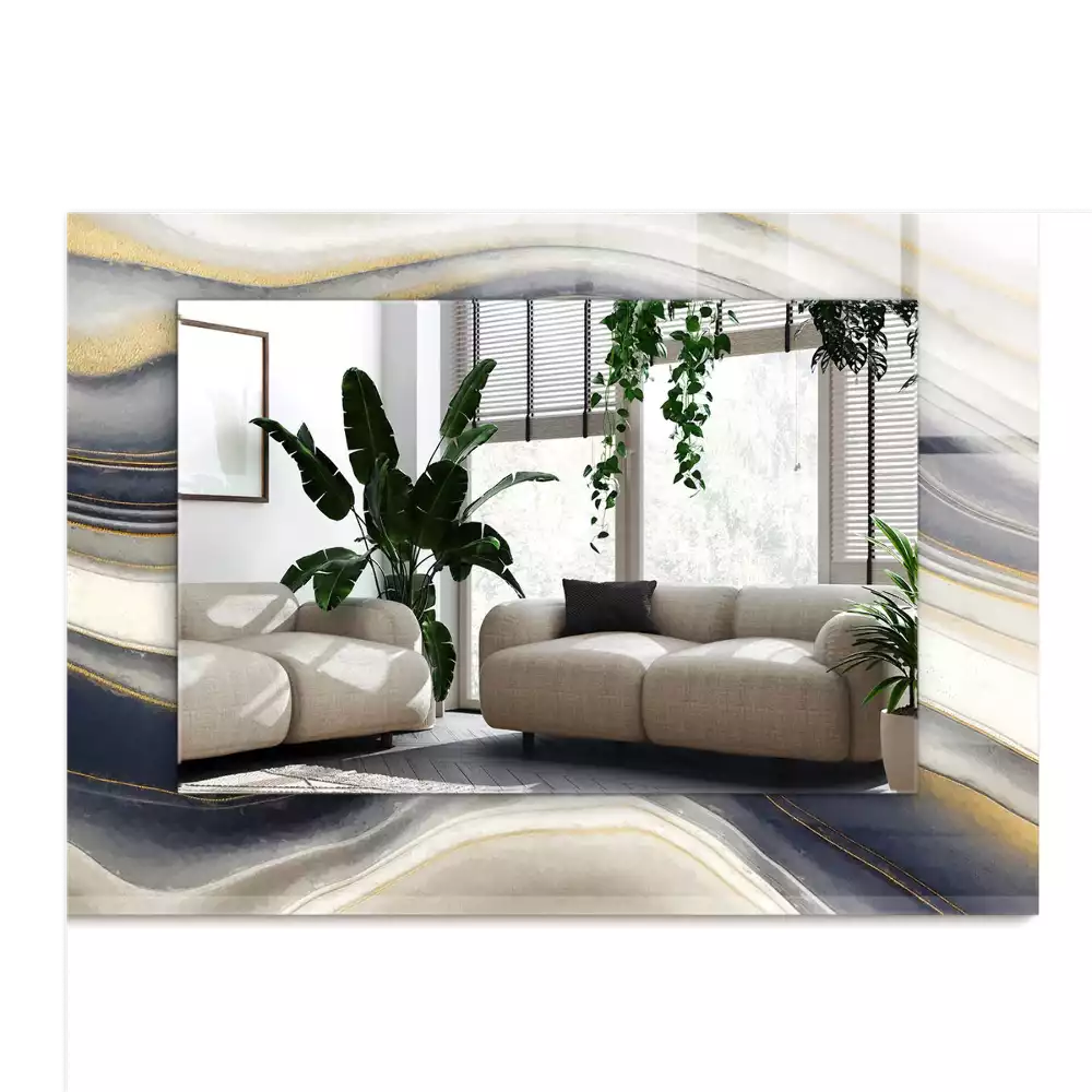 Decorațiuni de perete cu oglinzi Valuri de culori abstracte