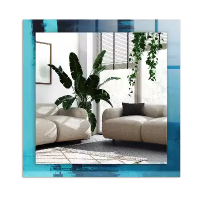 Decorațiuni perete cu oglindă Artă albastră abstractă