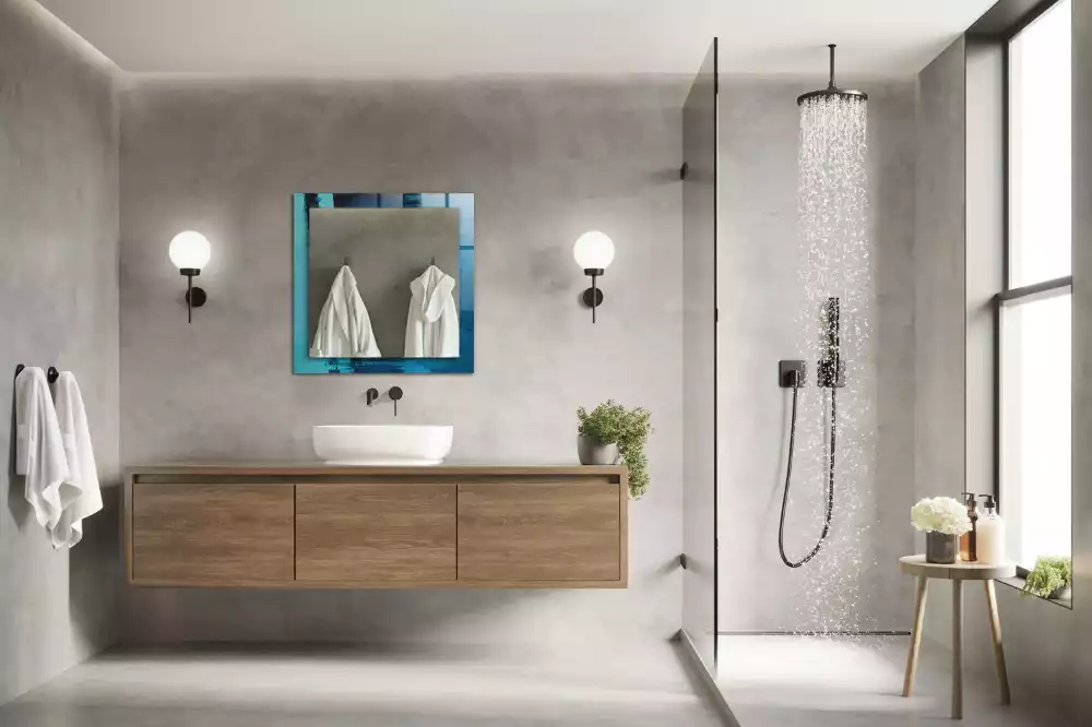 Decorațiuni perete cu oglindă Artă albastră abstractă