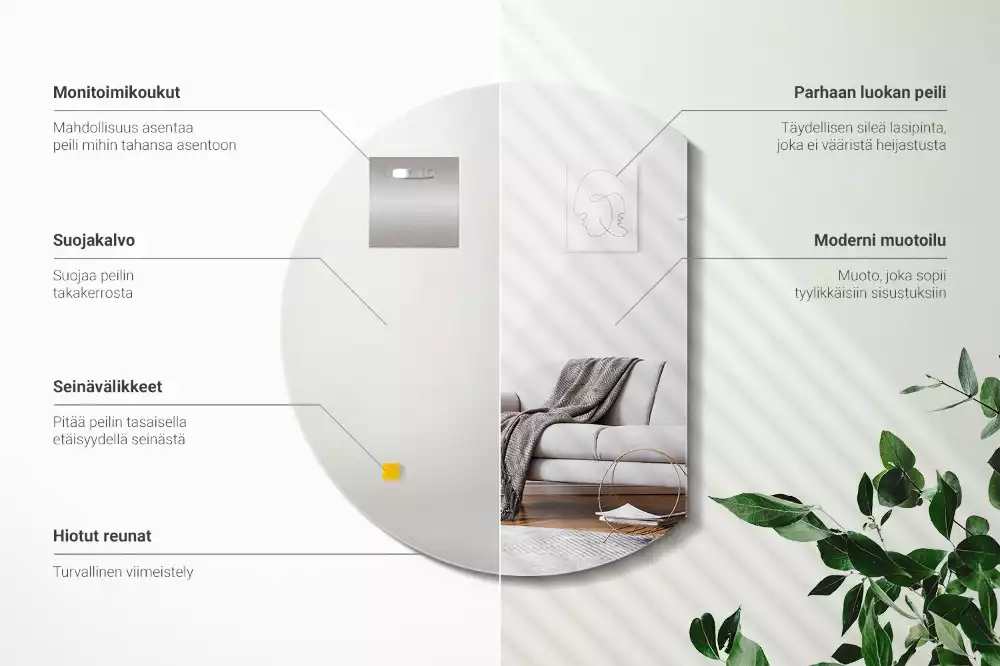 Oglindă cu cerc trunchiat adaos original