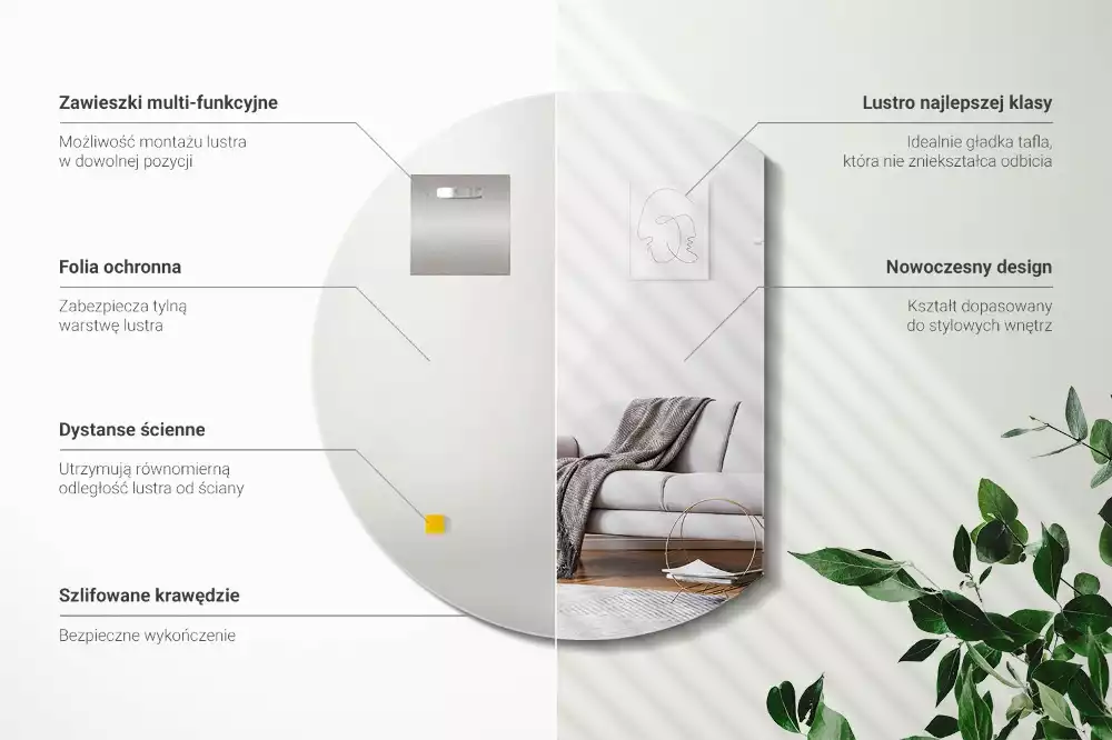 Oglindă cu cerc trunchiat adaos original