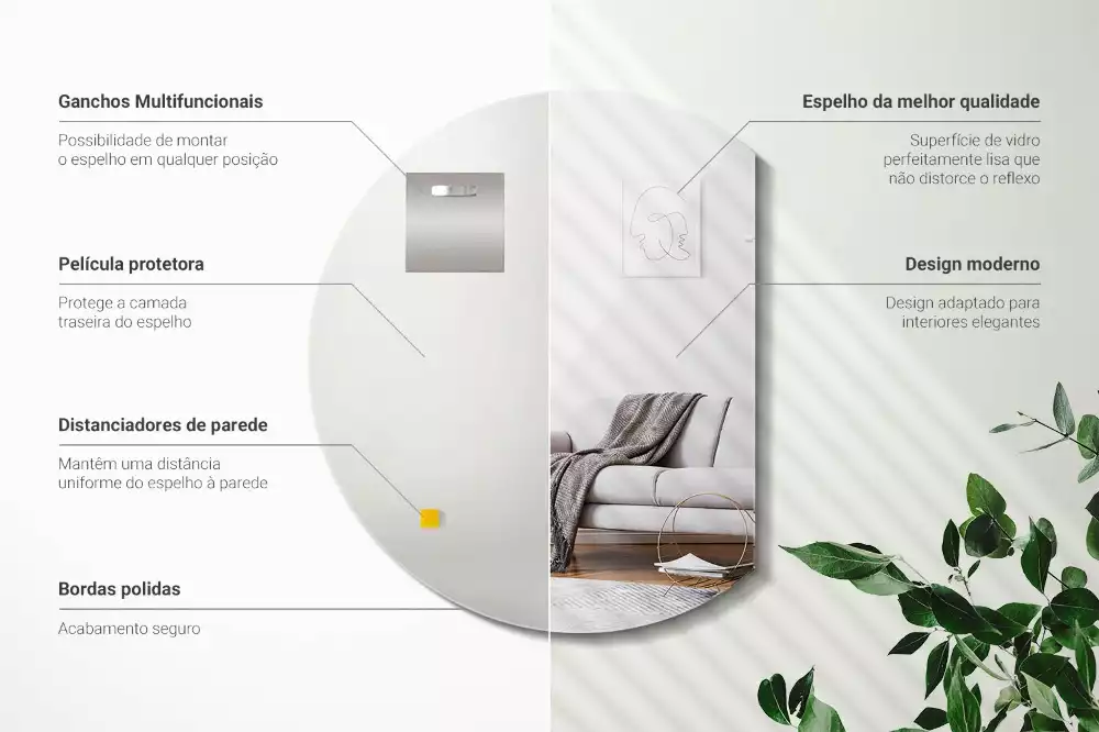 Oglindă cu cerc trunchiat adaos original