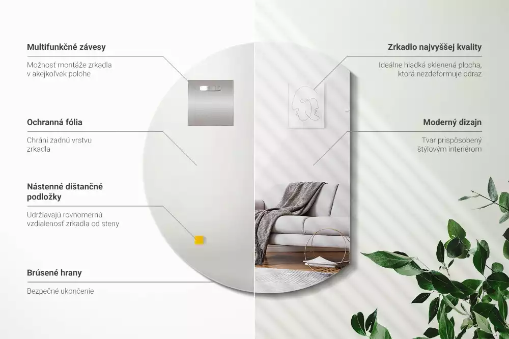 Oglindă cu cerc trunchiat adaos original