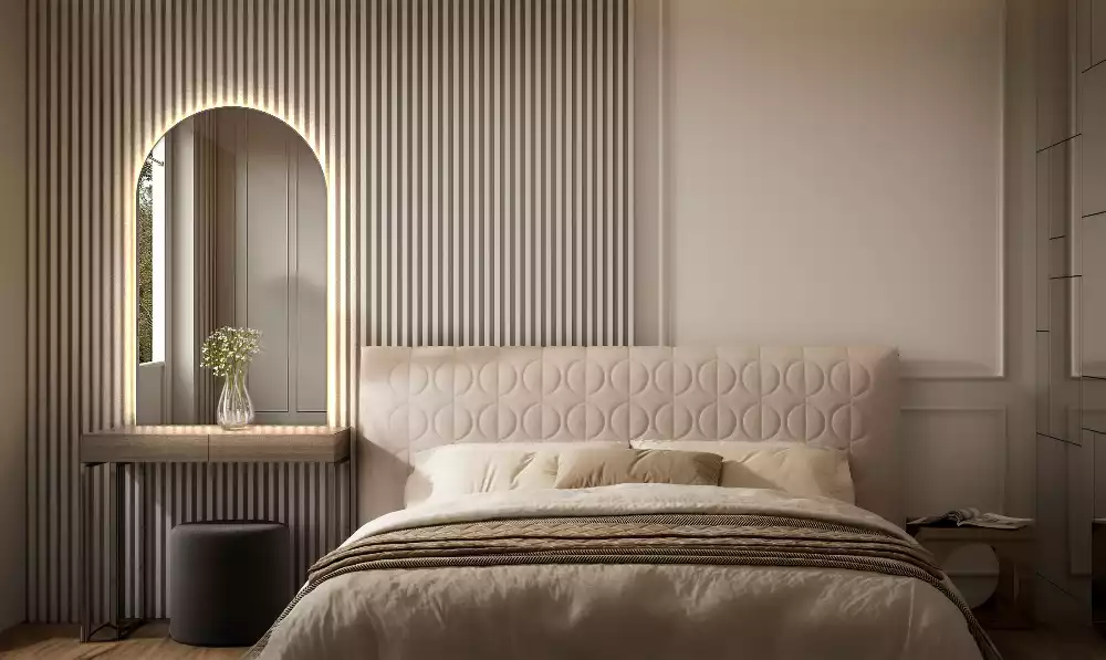 Oglindă semiovală cu iluminare de fundal LED