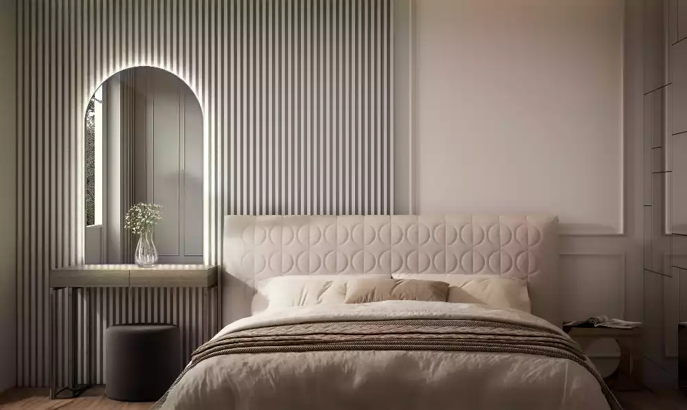 Oglindă semiovală cu iluminare de fundal LED