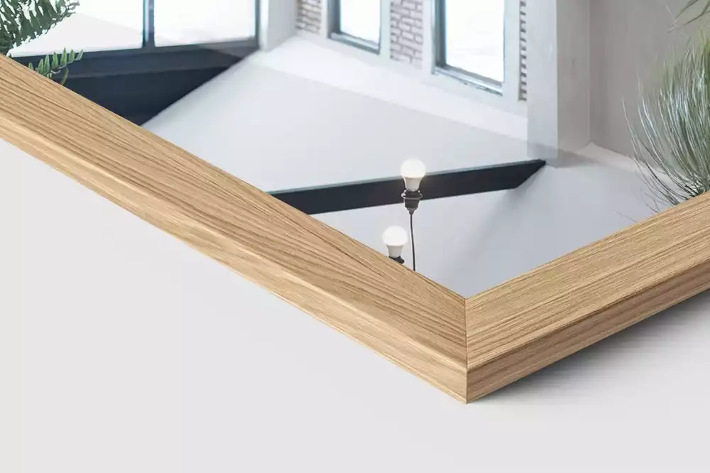 Oglinda mare cu suport și ramă din stejar