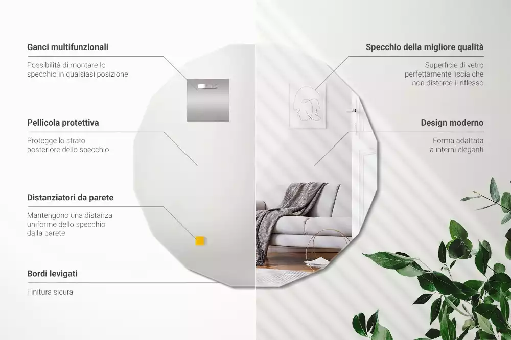 Oglindă poligonală design original