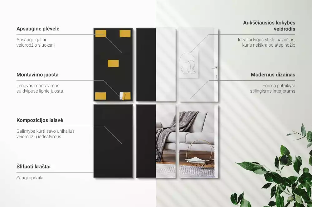 Plăci de oglindă autoadeziv